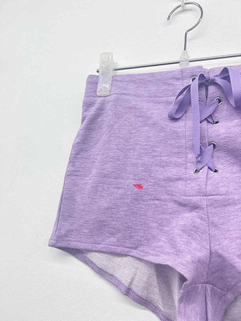 ORGANIC COTTON shorts (B-grade) Shorts Size: S Color: Lilac SMK Material: 100% ORGANIC COTTON (Certified by ECOCERT) ballet,bottom,organiccotton,shorty,vegan,warmup,women,yoga,오가닉코튼,요가,요가바지,웜업