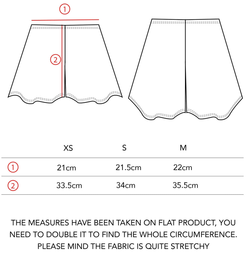  SMK DANCEWEAR sizes guide for TENCEL™ skort (B-GRADE)