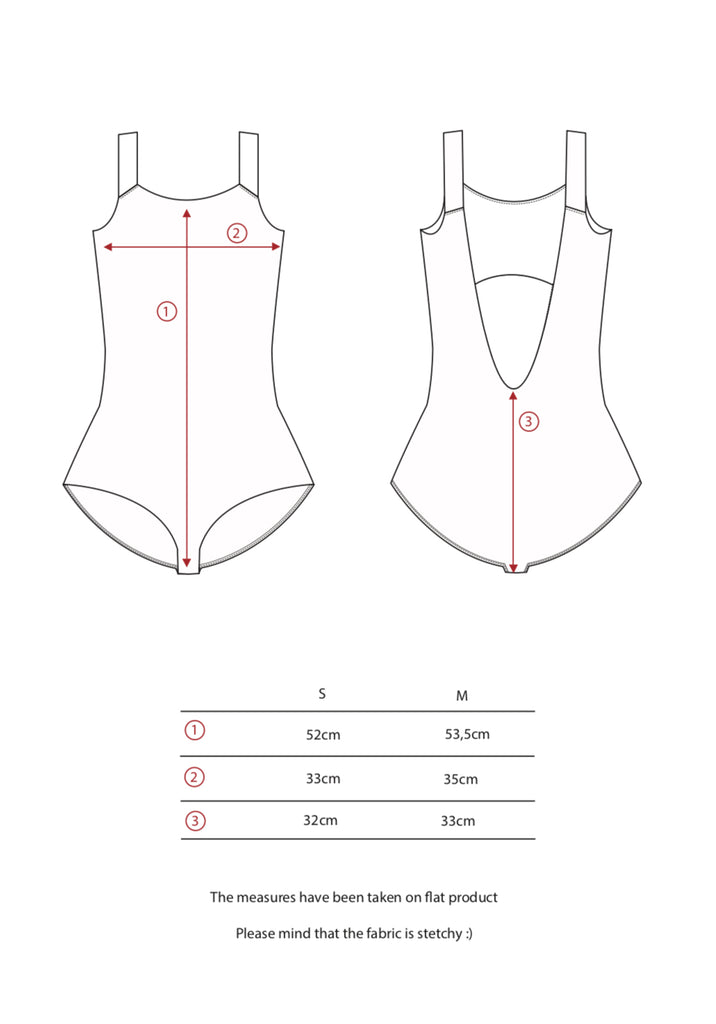 SMK DANCEWEAR sizes guide for ECONYL® leo/swimsuit